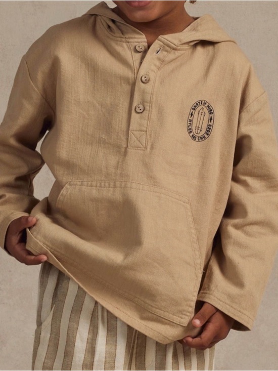 Rylee + Cru Other - Rylee + Cru Beige Hooded Pullover Sweatshirt